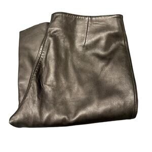 Hugo Buscati Leather Pants Womens 4 (28x33 ACTUAL) Black Lined Moto Low Rise